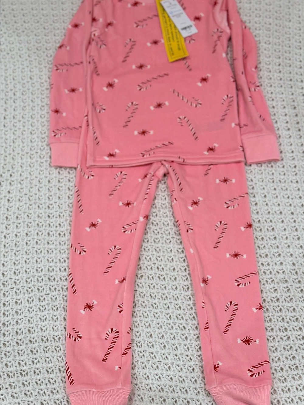 Toddler Girl Peppermint Print DreamPlush Long-Sleeve Snug Fit 2-Pc Pajamas Pink - Picture 10 of 10